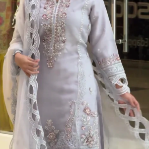 Women's Rayon Embroidered Kurta, Pant with Dupatta Set