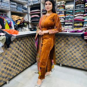 Premium Cotrize Stretchable Suit with Heavy Shawl