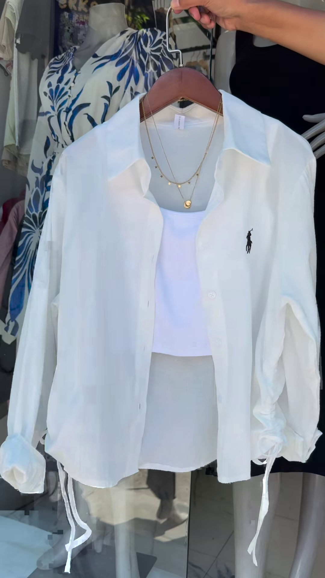 Classic Ralph Lauren Pinstripe Shirt with Contemporary Tank Styling - Image 5