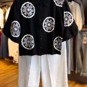 Embroidered Crop Shirt – Chic & Elegant