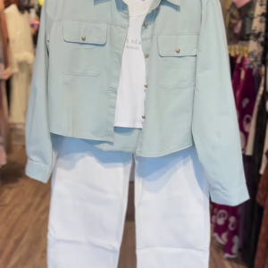 💙 Minimalist Chic – Pastel Jacket Set 💙