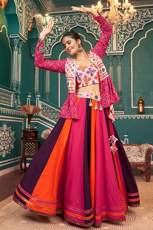 Celebrate Navratri in Style with Multi Color Designer Chaniya Choli