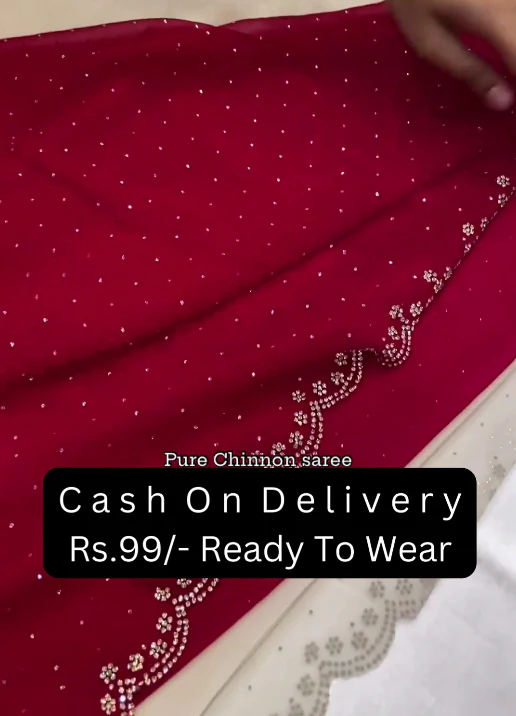 Mauve Tissue Saree In White Moti And Cut Dana Embroidery Buttis, Border Has Cutwork Embroidery Detailing - Image 4