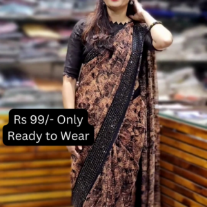 Embellished Sequinned Net Saree And Matching Blouse