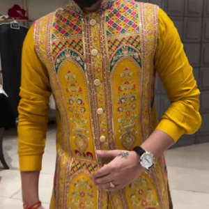 Elegant Men's Indo-Western Kurta Set with Vibrant Embroidery - Multiple Variants