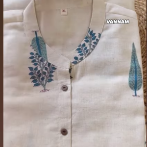 Elegant Off-White Printed Kurti Set – 4 Colors, 3-Piece Collection