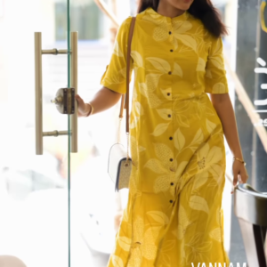 Sunshine Yellow Floral Kurti Set – Radiate Elegance & Comfort