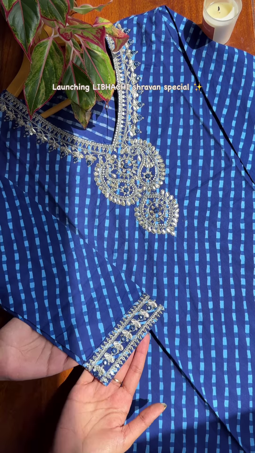 Turquoise Embroidered Kurta with Silver & Pink Detailing – Shravan Special Ethnicwear