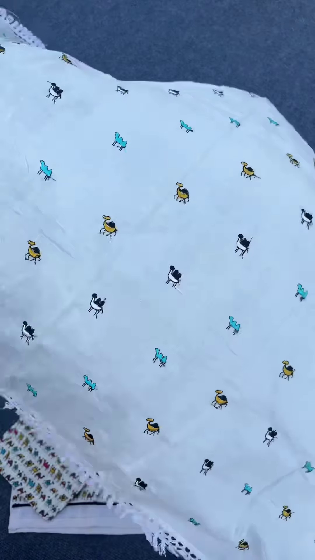 White Embroidered Kurta Set with Animal Motif Dupatta & Pants – Comfort-Focused Ethnicwear for Women - Image 2