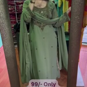 Elegant Mirror Work Party Suit