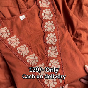 Elegant Rust Embroidered Suit