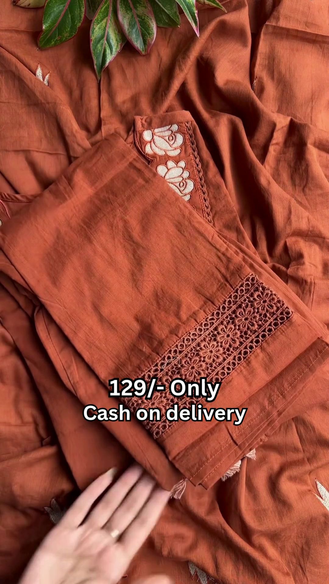 Elegant Rust Embroidered Suit - Image 7