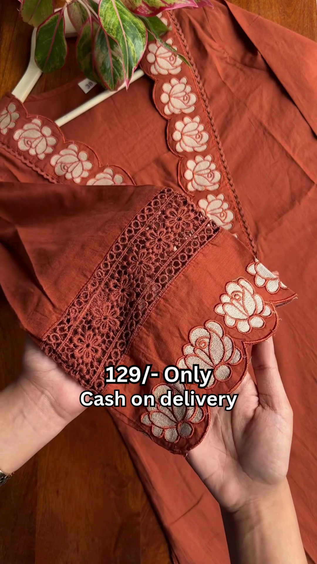 Elegant Rust Embroidered Suit - Image 5