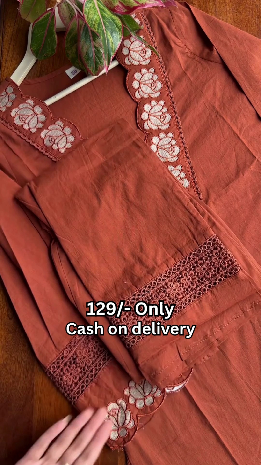 Elegant Rust Embroidered Suit - Image 3
