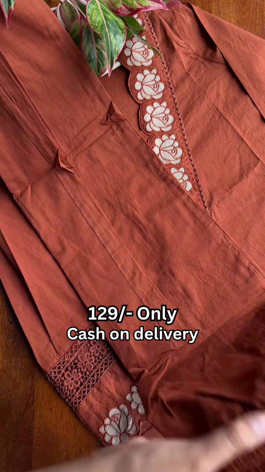 Elegant Rust Embroidered Suit - Image 2